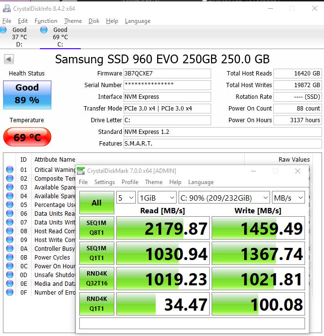 HDD vs SSD SATA M2 NVMe - CrystalDiskMark results | Dave Mateer's Blog